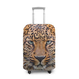 Чехол для чемодана 3D с принтом Леопард в Курске, 86% полиэфир, 14% спандекс | двустороннее нанесение принта, прорези для ручек и колес | animal | leopard | look | predator | spotted | wild | взгляд | дикий | животное | леопард | пятнистый | хищник