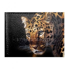 Обложка для студенческого билета с принтом Леопард в Курске, натуральная кожа | Размер: 11*8 см; Печать на всей внешней стороне | animal | leopard | look | predator | spotted | wild | взгляд | дикий | животное | леопард | пятнистый | хищник