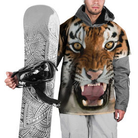 Накидка на куртку 3D с принтом Тигр в Курске, 100% полиэстер |  | Тематика изображения на принте: animal | predator | striped | tiger | view | wild | взгляд | дикий | животное | полосатый | тигр | хищник
