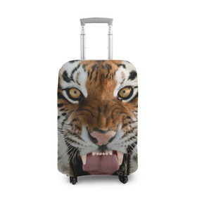 Чехол для чемодана 3D с принтом Тигр в Курске, 86% полиэфир, 14% спандекс | двустороннее нанесение принта, прорези для ручек и колес | animal | predator | striped | tiger | view | wild | взгляд | дикий | животное | полосатый | тигр | хищник