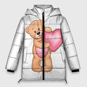 Женская зимняя куртка 3D с принтом Teddy Bear в Курске, верх — 100% полиэстер; подкладка — 100% полиэстер; утеплитель — 100% полиэстер | длина ниже бедра, силуэт Оверсайз. Есть воротник-стойка, отстегивающийся капюшон и ветрозащитная планка. 

Боковые карманы с листочкой на кнопках и внутренний карман на молнии | teddy bear девушкам медведь тедди