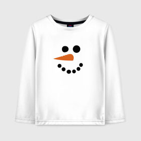 Детский лонгслив хлопок с принтом Снеговик минимализм в Курске, 100% хлопок | круглый вырез горловины, полуприлегающий силуэт, длина до линии бедер | год петуха | детям | крутой снеговик | любимым. | минимализм | морковка | новый год | подарок | популярное | снег | снеговик