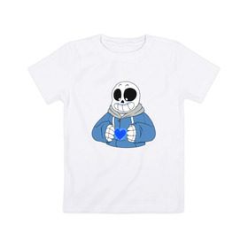 Детская футболка хлопок с принтом Sans в Курске, 100% хлопок | круглый вырез горловины, полуприлегающий силуэт, длина до линии бедер | sans | undertale
