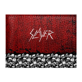 Обложка для студенческого билета с принтом Slayer Red в Курске, натуральная кожа | Размер: 11*8 см; Печать на всей внешней стороне | Тематика изображения на принте: metal | rock | метал | рок | слэйер | трэш | череп