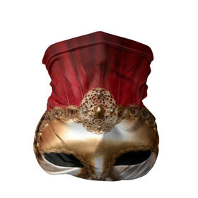 Бандана-труба 3D с принтом Венецианская маска в Курске, 100% полиэстер, ткань с особыми свойствами — Activecool | плотность 150‒180 г/м2; хорошо тянется, но сохраняет форму | Тематика изображения на принте: венеция | италия | карнавал | красный | лицо | перья
