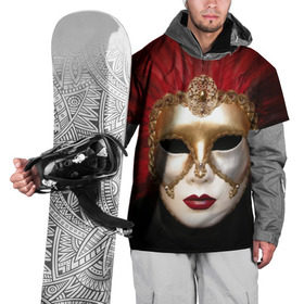 Накидка на куртку 3D с принтом Венецианская маска в Курске, 100% полиэстер |  | Тематика изображения на принте: венеция | италия | карнавал | красный | лицо | перья