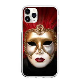 Чехол для iPhone 11 Pro матовый с принтом Венецианская маска в Курске, Силикон |  | венеция | италия | карнавал | красный | лицо | перья