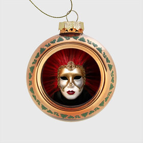 Стеклянный ёлочный шар с принтом Венецианская маска в Курске, Стекло | Диаметр: 80 мм | Тематика изображения на принте: венеция | италия | карнавал | красный | лицо | перья