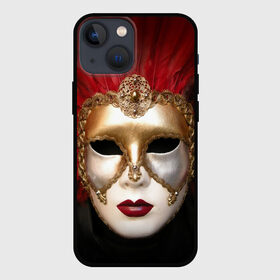 Чехол для iPhone 13 mini с принтом Венецианская маска в Курске,  |  | венеция | италия | карнавал | красный | лицо | перья
