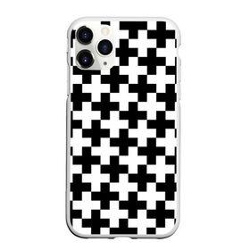 Чехол для iPhone 11 Pro Max матовый с принтом Крест в Курске, Силикон |  | cross | крест | оптическая иллюзия | орнамент | узор | чёрно белый