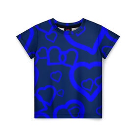 Детская футболка 3D с принтом Ночная романтика в Курске, 100% гипоаллергенный полиэфир | прямой крой, круглый вырез горловины, длина до линии бедер, чуть спущенное плечо, ткань немного тянется | love is | влюблённый | любовь | ночь | романтика | сердечки | сердце