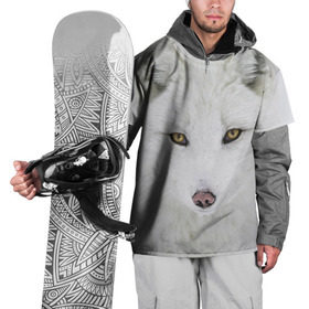 Накидка на куртку 3D с принтом Полярная лиса в Курске, 100% полиэстер |  | animal | polar fox | predator | sly | white | wild | белая | дикая | животное | лиса | полярная | хитрая | хищник