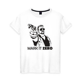 Женская футболка хлопок с принтом Walter Sobchak в Курске, 100% хлопок | прямой крой, круглый вырез горловины, длина до линии бедер, слегка спущенное плечо | the big lebowski | walter sobchak | большой лебовски