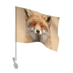 Флаг для автомобиля с принтом Лиса в Курске, 100% полиэстер | Размер: 30*21 см | animal | baby | fox | look | predator | red | sly | wild | взгляд | дикая | животное | лиса | малыш | рыжая | хитрая | хищник
