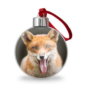 Ёлочный шар с принтом Лиса в Курске, Пластик | Диаметр: 77 мм | animal | fox | look | predator | red | sly | wild | взгляд | дикая | животное | лиса | рыжая | хитрая | хищник