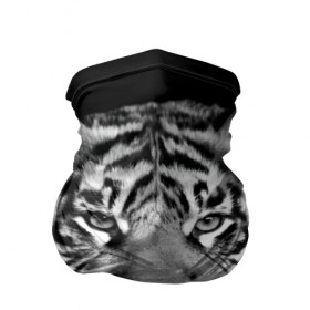 Бандана-труба 3D с принтом Тигр в Курске, 100% полиэстер, ткань с особыми свойствами — Activecool | плотность 150‒180 г/м2; хорошо тянется, но сохраняет форму | animal | black   white | look | predator | tiger | wild | взгляд | дикий | животное | тигр | хищник | черно   белый