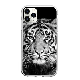 Чехол для iPhone 11 Pro Max матовый с принтом Тигр в Курске, Силикон |  | animal | black   white | look | predator | tiger | wild | взгляд | дикий | животное | тигр | хищник | черно   белый
