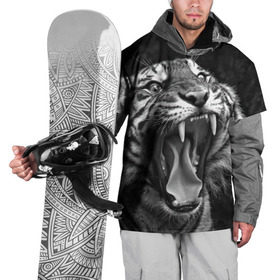 Накидка на куртку 3D с принтом Тигр в Курске, 100% полиэстер |  | animal | black   white | fangs | jaws | jungle | predator | teeth | tiger | wild | джунгли | дикий | животное | клыки | оскал | пасть | тигр | хищник | черно   белый