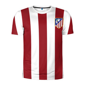 Мужская футболка 3D спортивная с принтом Атлетико Мадрид в Курске, 100% полиэстер с улучшенными характеристиками | приталенный силуэт, круглая горловина, широкие плечи, сужается к линии бедра | атлетико мадрид
