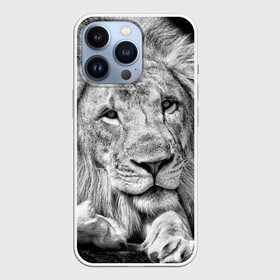 Чехол для iPhone 13 Pro с принтом Лев в Курске,  |  | animal | black   white | king | lies | lion | look | predator | wild | взгляд | дикий | животное | зверь | лев | лежит | хищник | царь | черно   белый
