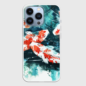 Чехол для iPhone 13 Pro с принтом Koi Fish (карпы кои) в Курске,  |  | bright | brocade | carp | color | decorative | depth | exotic | fish | koi | koi fish | sea | water | вода | глубина | декоративные | карпы | кои | море | парчовый | рыбки | цвет | экзотические | яркий