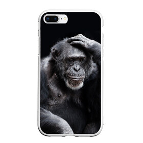 Чехол для iPhone 7Plus/8 Plus матовый с принтом ЕГЭ в Курске, Силикон | Область печати: задняя сторона чехла, без боковых панелей | егэ | обезьяна | шимпанзе | школа | экзамен | экзамены