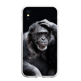 Чехол для iPhone XS Max матовый с принтом ЕГЭ в Курске, Силикон | Область печати: задняя сторона чехла, без боковых панелей | егэ | обезьяна | шимпанзе | школа | экзамен | экзамены