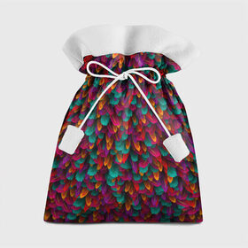 Подарочный 3D мешок с принтом Перья в Курске, 100% полиэстер | Размер: 29*39 см | Тематика изображения на принте: петух | попугай | птица | разноцветный | текстура | чудо