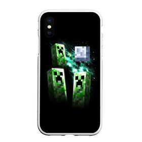 Чехол для iPhone XS Max матовый с принтом MINECRAFT в Курске, Силикон | Область печати: задняя сторона чехла, без боковых панелей | creeper | minecraft | майнкрафт