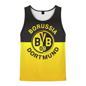 Мужская майка 3D с принтом Borussia Dortmund FC в Курске, 100% полиэстер | круглая горловина, приталенный силуэт, длина до линии бедра. Пройма и горловина окантованы тонкой бейкой | боруссия | германия | дортмунд | клуб | фк | футбол | футбольный