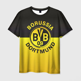 Мужская футболка 3D с принтом Borussia Dortmund FC в Курске, 100% полиэфир | прямой крой, круглый вырез горловины, длина до линии бедер | боруссия | германия | дортмунд | клуб | фк | футбол | футбольный