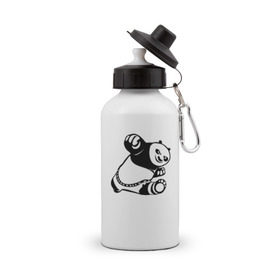 Бутылка спортивная с принтом Панда в Курске, металл | емкость — 500 мл, в комплекте две пластиковые крышки и карабин для крепления | кунг фу | мульт | панда