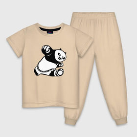 Детская пижама хлопок с принтом Панда в Курске, 100% хлопок |  брюки и футболка прямого кроя, без карманов, на брюках мягкая резинка на поясе и по низу штанин
 | кунг фу | мульт | панда