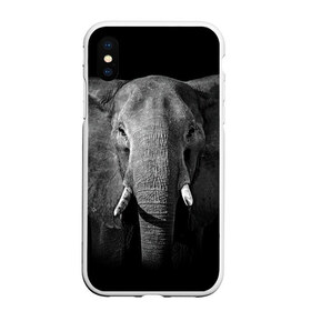 Чехол для iPhone XS Max матовый с принтом Слон в Курске, Силикон | Область печати: задняя сторона чехла, без боковых панелей | animal | big | black   white | elephant | wild | большой | дикий | животное | слон | черно   белый