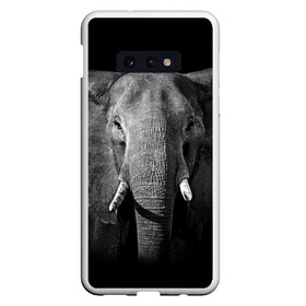 Чехол для Samsung S10E с принтом Слон в Курске, Силикон | Область печати: задняя сторона чехла, без боковых панелей | Тематика изображения на принте: animal | big | black   white | elephant | wild | большой | дикий | животное | слон | черно   белый