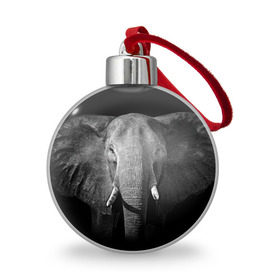 Ёлочный шар с принтом Слон в Курске, Пластик | Диаметр: 77 мм | animal | big | black   white | elephant | wild | большой | дикий | животное | слон | черно   белый