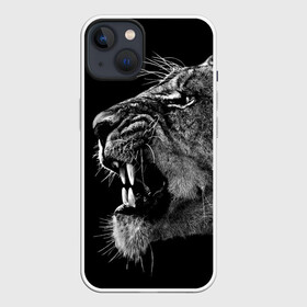 Чехол для iPhone 13 с принтом Львица в Курске,  |  | animal | fangs | head | lion | lioness | predator | teeth | wild | голова | дикая | животное | клыки | лев | львица | оскал | хищник