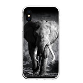 Чехол для iPhone XS Max матовый с принтом Слон в Курске, Силикон | Область печати: задняя сторона чехла, без боковых панелей | africa | animal | big | black   white | elephant | go | road | savannah | wild | африка | большой | дикий | дорога | животное | идет | саванна | слон | черно   белый