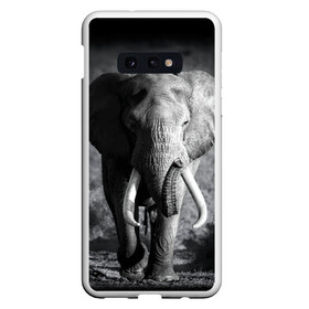 Чехол для Samsung S10E с принтом Слон в Курске, Силикон | Область печати: задняя сторона чехла, без боковых панелей | Тематика изображения на принте: africa | animal | big | black   white | elephant | go | road | savannah | wild | африка | большой | дикий | дорога | животное | идет | саванна | слон | черно   белый