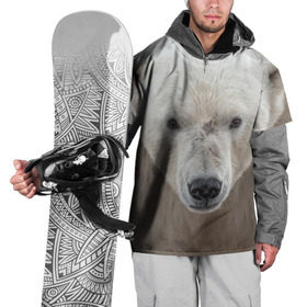 Накидка на куртку 3D с принтом Белый медведь в Курске, 100% полиэстер |  | animal | bear | eyes | head | north | polar | predator | white | wild | белый | взгляд | голова | дикий | животное | медведь | полярный | север | хищник