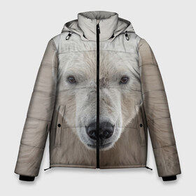 Мужская зимняя куртка 3D с принтом Белый медведь в Курске, верх — 100% полиэстер; подкладка — 100% полиэстер; утеплитель — 100% полиэстер | длина ниже бедра, свободный силуэт Оверсайз. Есть воротник-стойка, отстегивающийся капюшон и ветрозащитная планка. 

Боковые карманы с листочкой на кнопках и внутренний карман на молнии. | animal | bear | eyes | head | north | polar | predator | white | wild | белый | взгляд | голова | дикий | животное | медведь | полярный | север | хищник