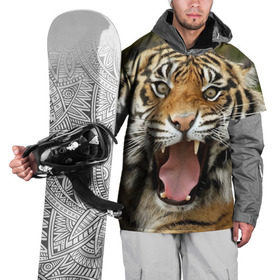Накидка на куртку 3D с принтом Тигр в Курске, 100% полиэстер |  | angry | animal | beast | jaws | predator | teeth | tiger | животное | зверь | злой | клыки | оскал | пасть | тигр | хищник