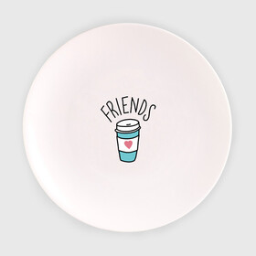 Тарелка с принтом best friends в Курске, фарфор | диаметр - 210 мм
диаметр для нанесения принта - 120 мм | Тематика изображения на принте: coffee | friends | hamburger | еда | кофе | парные