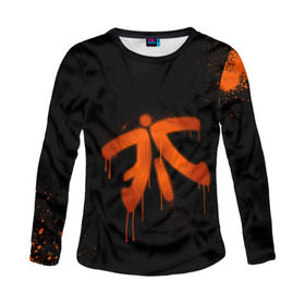 Женский лонгслив 3D с принтом cs:go - Fnatic (Black collection) в Курске, 100% полиэстер | длинные рукава, круглый вырез горловины, полуприлегающий силуэт | 0x000000123 | cs | csgo | fnatic | кс | ксго | фнатик