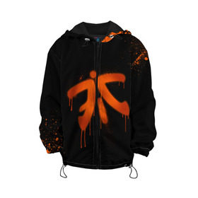 Детская куртка 3D с принтом cs:go - Fnatic (Black collection) в Курске, 100% полиэстер | застежка — молния, подол и капюшон оформлены резинкой с фиксаторами, по бокам — два кармана без застежек, один потайной карман на груди, плотность верхнего слоя — 90 г/м2; плотность флисового подклада — 260 г/м2 | 0x000000123 | cs | csgo | fnatic | кс | ксго | фнатик