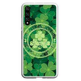 Чехол для Honor 20 с принтом Ireland Happy St Patricks Day в Курске, Силикон | Область печати: задняя сторона чехла, без боковых панелей | background | clover | four | green | happy st. patricks day | holiday | ireland | leaf | petal | plant | print | зеленый | ирландия | клевер | лепесток | лист | печать | праздник | растение | счастливого святого патрика | фон | четыре