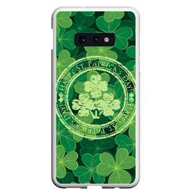 Чехол для Samsung S10E с принтом Ireland Happy St Patricks Day в Курске, Силикон | Область печати: задняя сторона чехла, без боковых панелей | background | clover | four | green | happy st. patricks day | holiday | ireland | leaf | petal | plant | print | зеленый | ирландия | клевер | лепесток | лист | печать | праздник | растение | счастливого святого патрика | фон | четыре