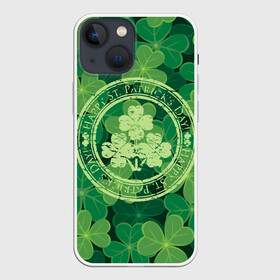 Чехол для iPhone 13 mini с принтом Ireland, Happy St. Patricks Day в Курске,  |  | background | clover | four | green | happy st. patricks day | holiday | ireland | leaf | petal | plant | print | зеленый | ирландия | клевер | лепесток | лист | печать | праздник | растение | счастливого святого патрика | фон | четыре