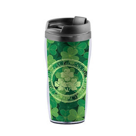 Термокружка-непроливайка с принтом Ireland, Happy St. Patrick`s Day в Курске, внутренняя часть — пищевой пластик, наружная часть — прозрачный пластик, между ними — полиграфическая вставка с рисунком | объем — 350 мл, герметичная крышка | background | clover | four | green | happy st. patricks day | holiday | ireland | leaf | petal | plant | print | зеленый | ирландия | клевер | лепесток | лист | печать | праздник | растение | счастливого святого патрика | фон | четыре