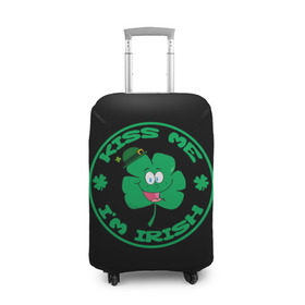 Чехол для чемодана 3D с принтом Ireland, Kiss me, I`m Irish в Курске, 86% полиэфир, 14% спандекс | двустороннее нанесение принта, прорези для ручек и колес | animation | background | black | clover | four | green | hat | im irish | ireland | kiss me | leaf | petal | printing | smile | анимация | зелёный | ирландец | ирландия | клевер | лепесток | листок | меня | печать | поцелуй | улыбка | фон | черный | четыр